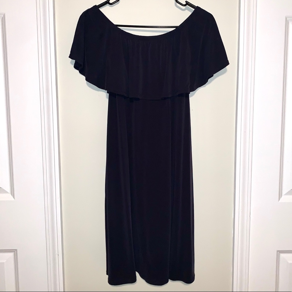 Navy Flounce Dress